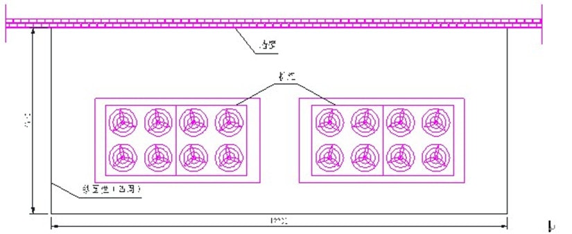 風(fēng)冷式熱泵機組平面布置圖